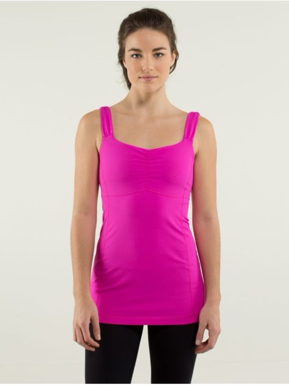 Lululemon Pink Ruched Built In Bra Yoga Workout Tank Top‎ Women’s Size M